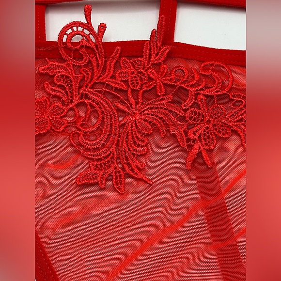 Bluebella for Victoria's Secret Red Harness Floral Thong Panty XL. NWT - Picture 7 of 11